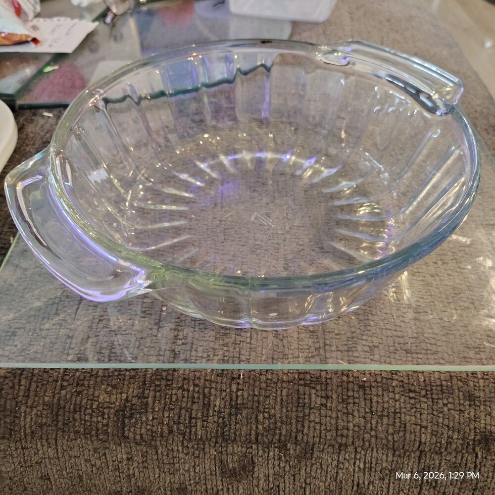Vintage Anchor Hocking Fire-King 2 Qt Clear Glass Casserole Baking Dish...